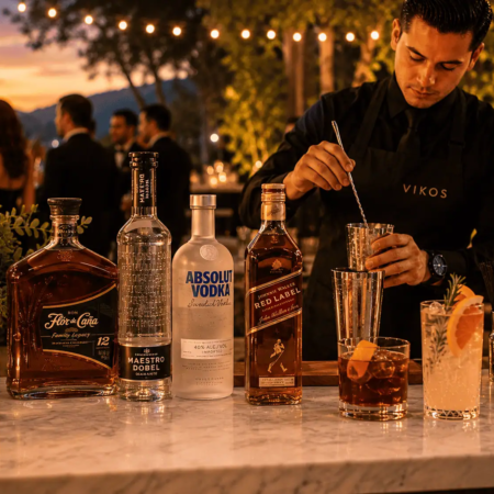 Paquete III Plus – Marcas Premium (Flor de Caña 12, Maestro Dobel, Absolut, Etiqueta Roja)