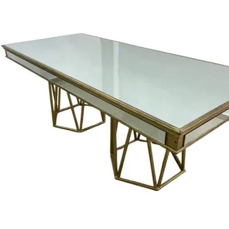 Mesa Tipo Espejo Rectangular Dorada