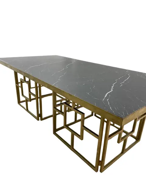 Mesa Tipo Mármol Rectangular Negra - Imagen 2